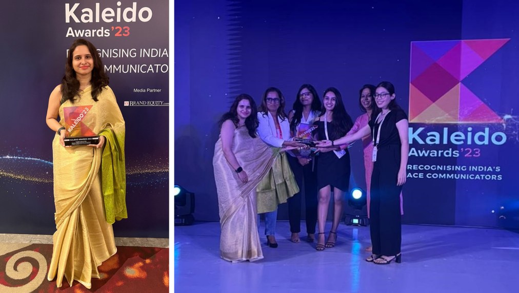 FRHS India representatives with the Kaleido Awards ’23 trophy for the Pratigya Campaign